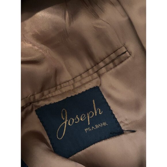 Jos. A. Bank Mens Blazer Jacket Sz 40R Wool Slim Fit Sport Coat Black Solid - Picture 5 of 8